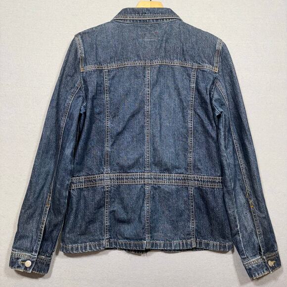 Vintage Zena Jeans Longer Length Medium Wash Denim Chore Jean Jacket Large Y2K - Picture 2 of 6
